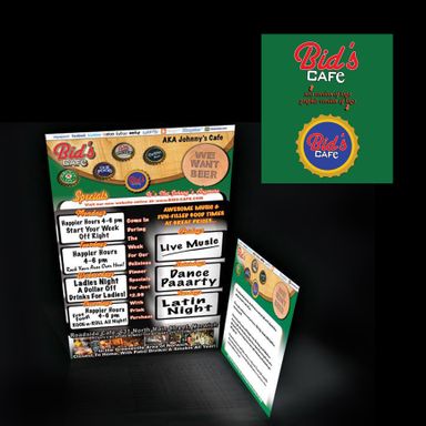 Bar logo design, bar website design, bar flyer design, bar branding design, printing