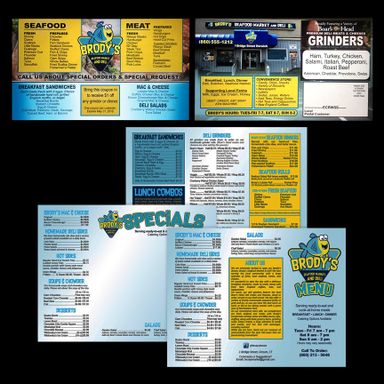 EDDM postcard design, menu design, poster design, printing