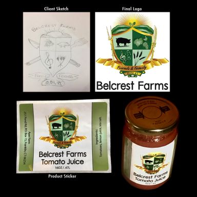 Crest design, logo design, sticker design, packaging design, printing